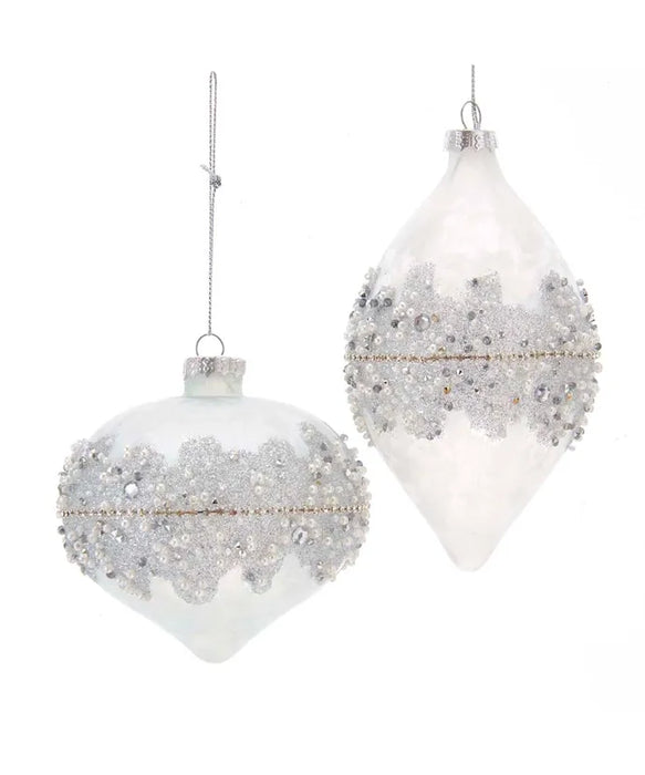 White Jeweled Ornaments