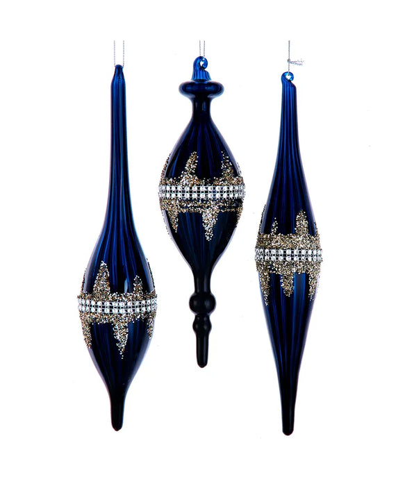 Midnight Blue Finial Ornaments