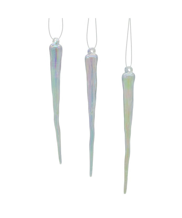 Iridescent Icicle Ornaments