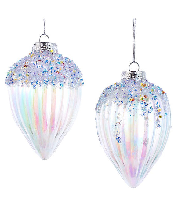 Glittered Iridescent Ornaments