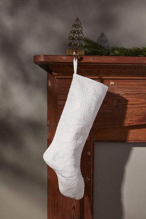 Snowdrift Embroidered Stocking