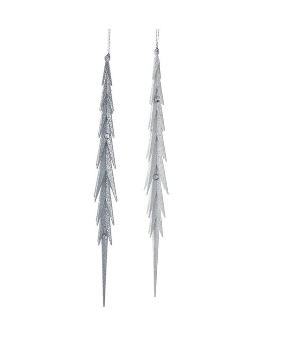 White and Silver Icicle Ornaments