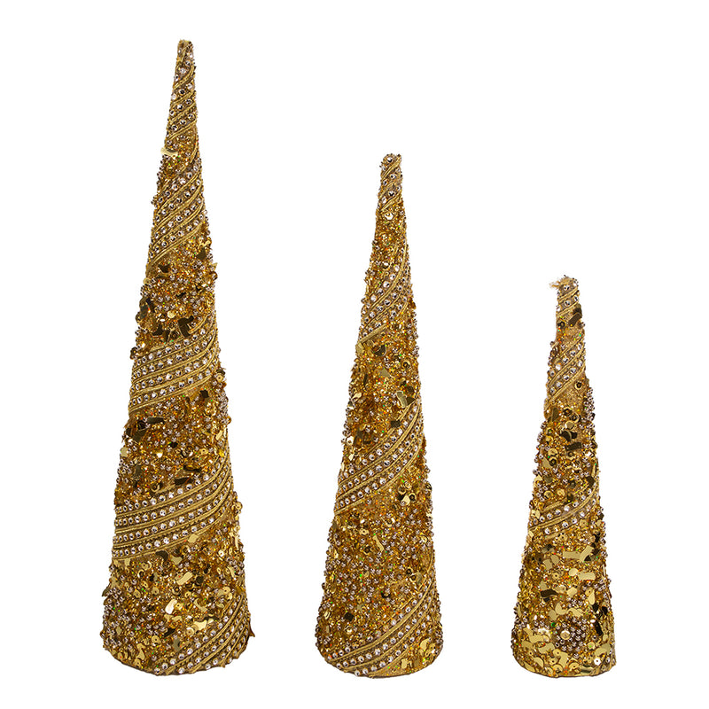 Gold Ombré Glittered Trees