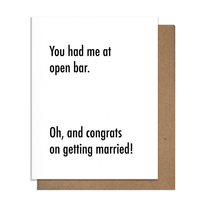 Open Bar Card