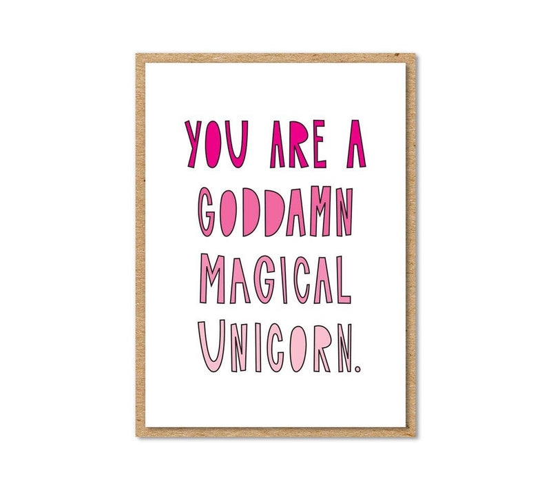 Goddamn Unicorn Enclosure Card