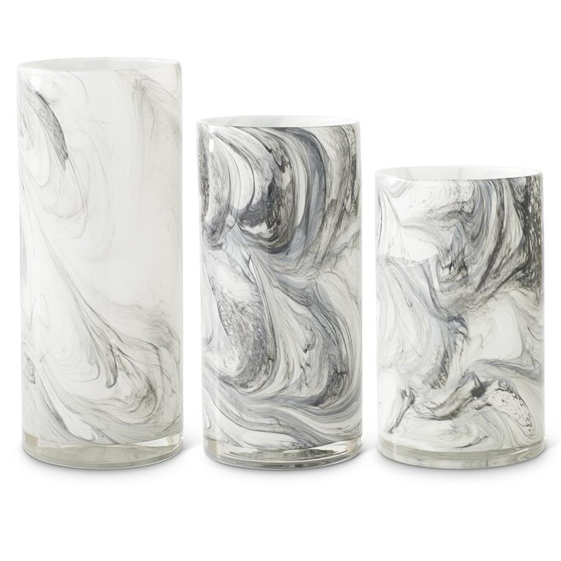 Black Swirl Glass Cylinders