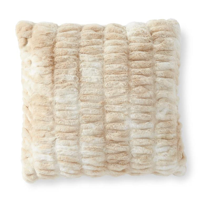 Ribbed 24-Inch Faux Fur Pillow