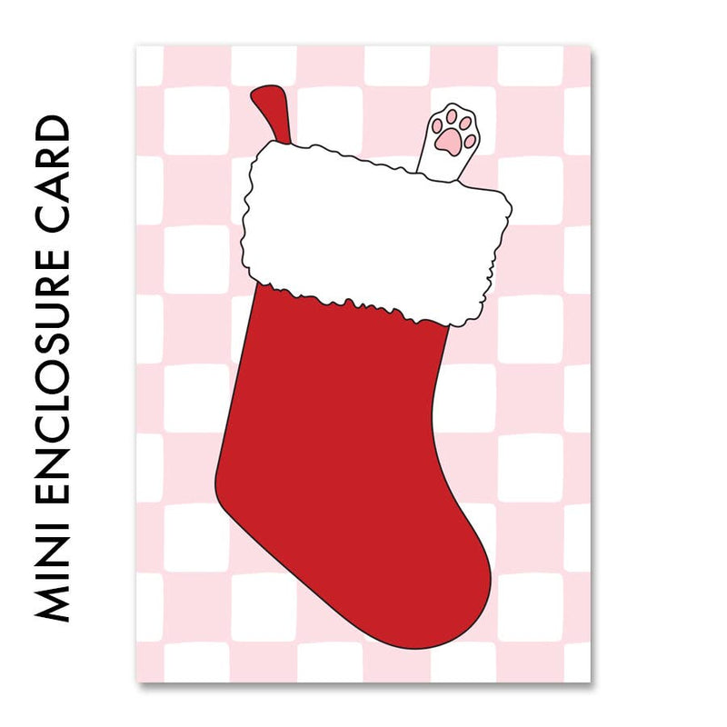 Cat In Stocking Enclosure card