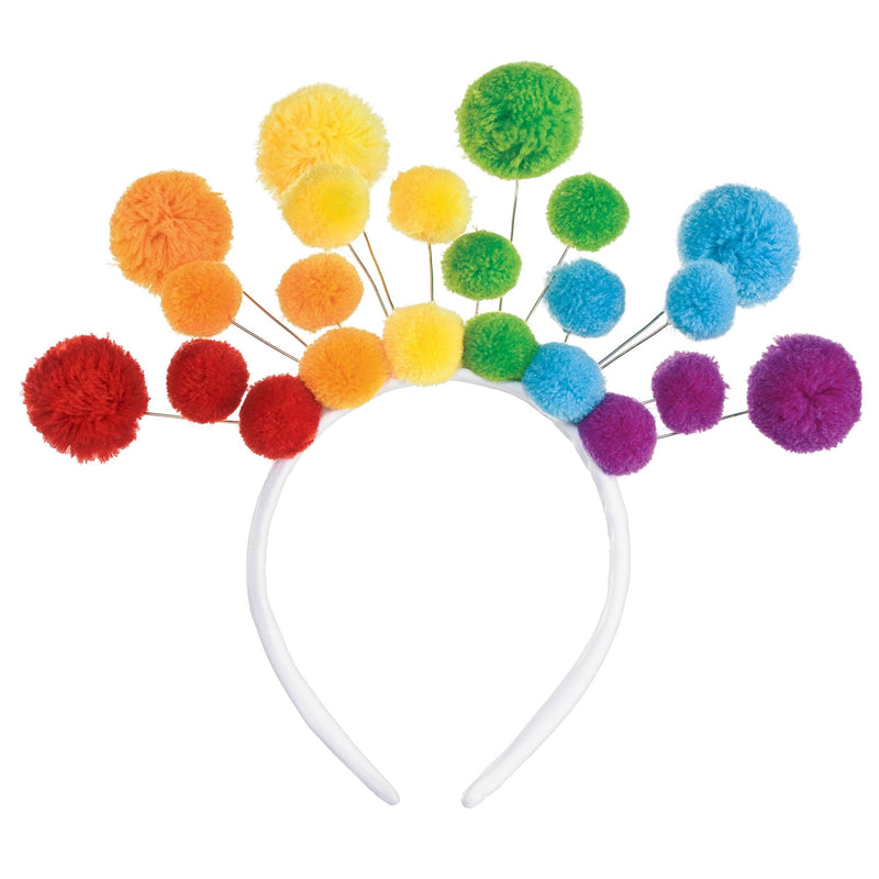 Rainbow Pom Pom Headband