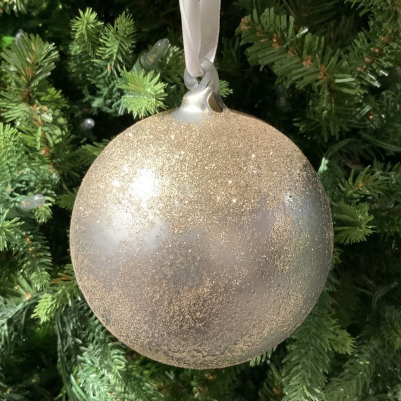 Platinum & Pewter Glitter Ornament