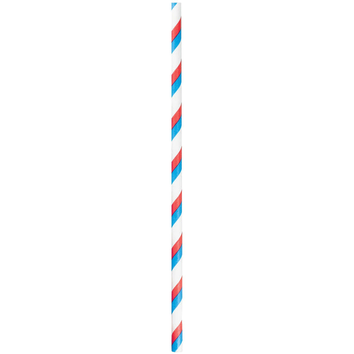 Red, White, & Blue Stripe Straws
