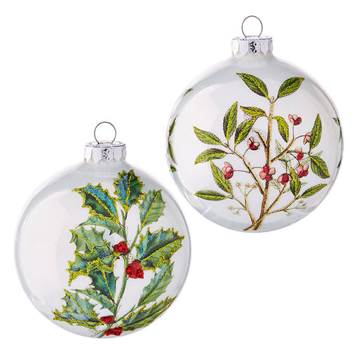 Botanical Ball Ornament - Holly