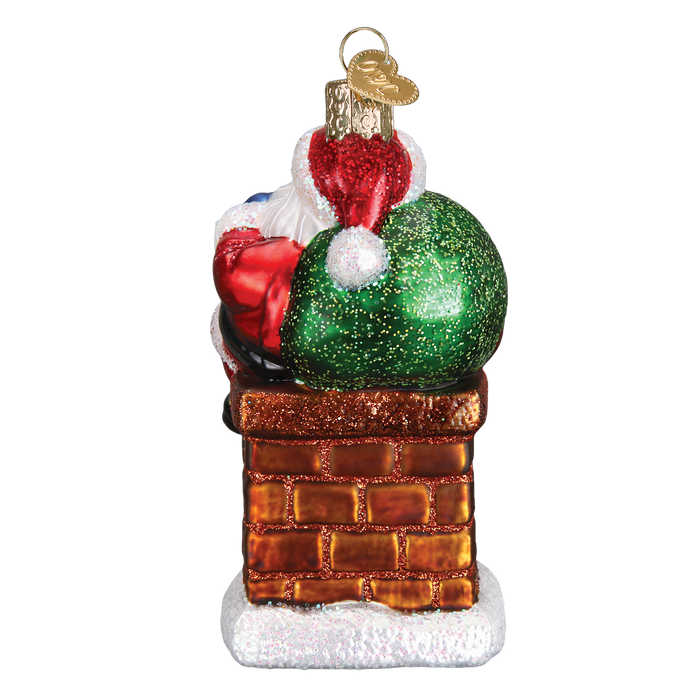 Chimney Stop Santa Ornament