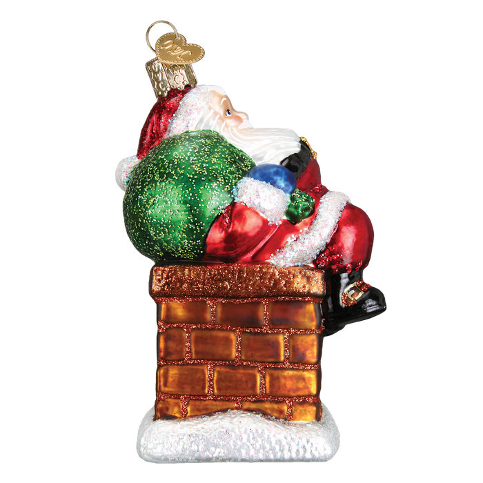 Chimney Stop Santa Ornament