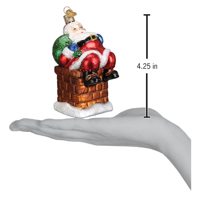 Chimney Stop Santa Ornament