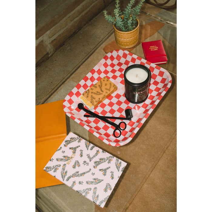 Pink Checker Large Tray