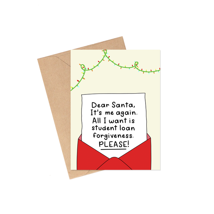 Student Loan Begging Christmas Card