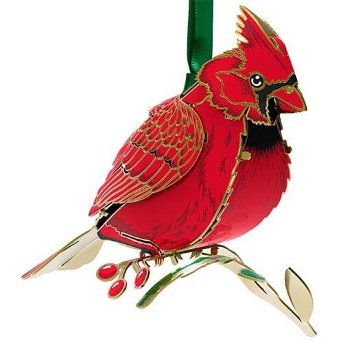 Brass 3D Cardinal Ornament