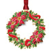 Brass Poinsettia Christmas Wreath Ornament