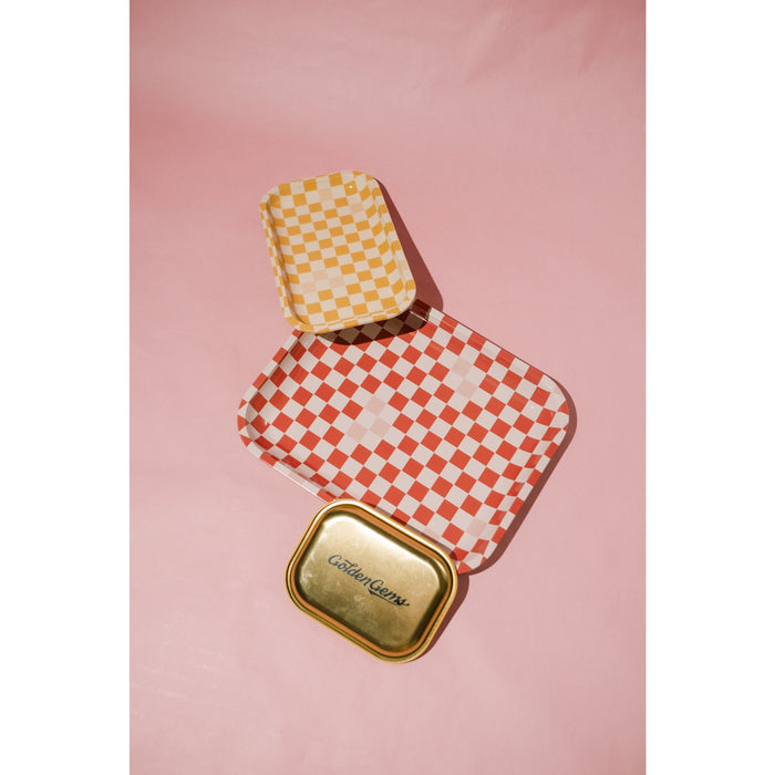 Pink Checker Large Tray