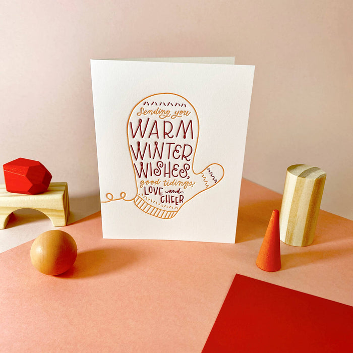 Warm Wishes Mitten Card