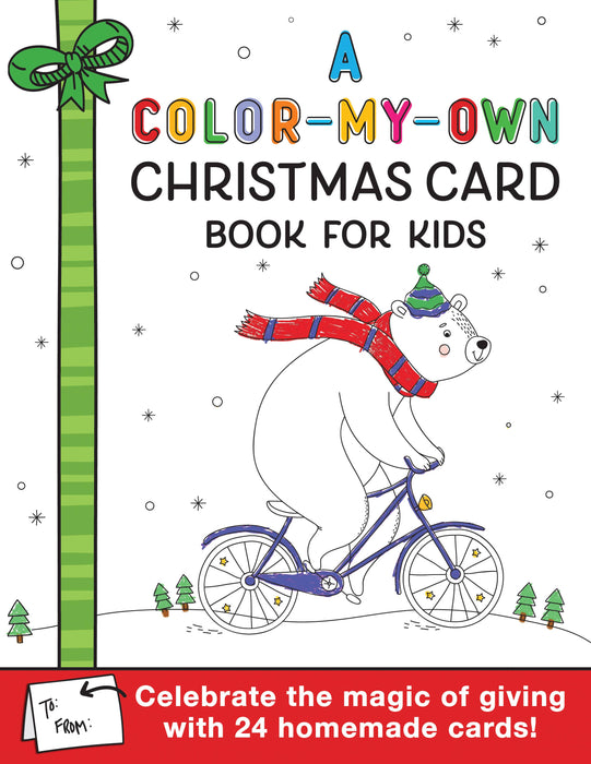 A Color-My-Own Christmas Card Book for Kids