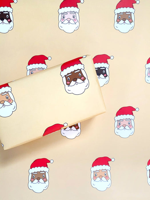 Diverse Santas Christmas Wrapping Paper