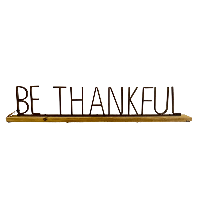 Metal and Wood Mantel Sign