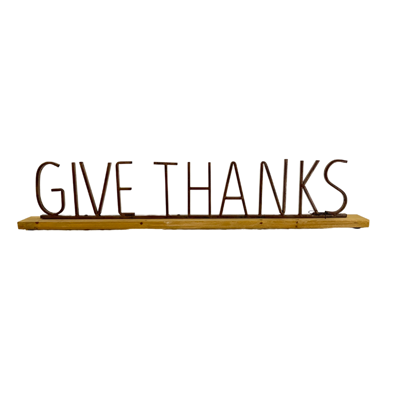 Metal and Wood Mantel Sign