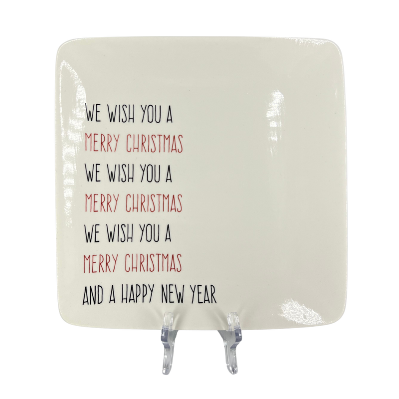 Stoneware Holiday Song Plates