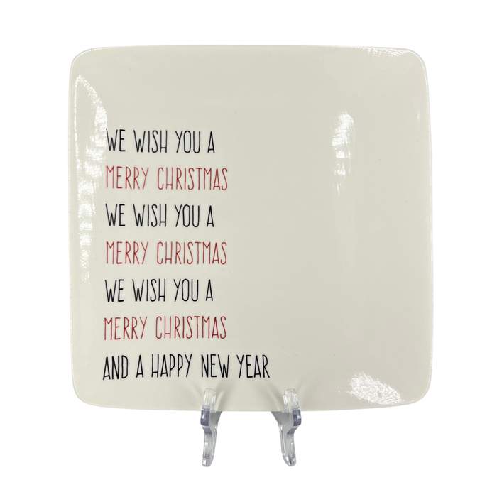 Stoneware Holiday Song Plates