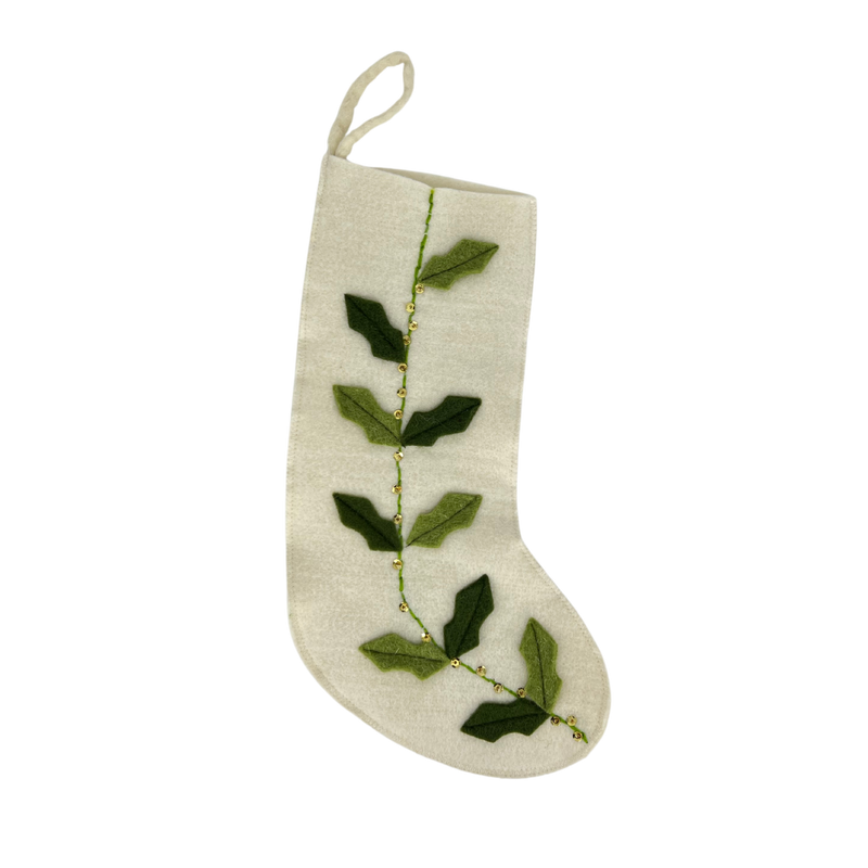 Wool Felt Stocking with Appliqué