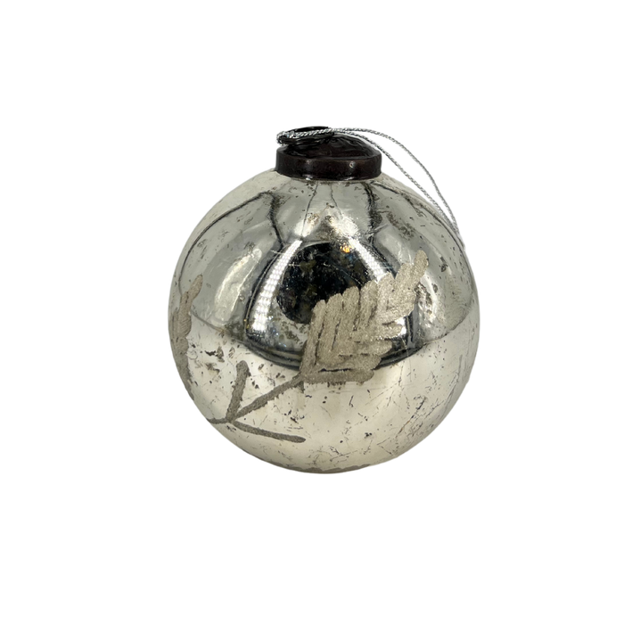 Botanical Etched Silver Ornament