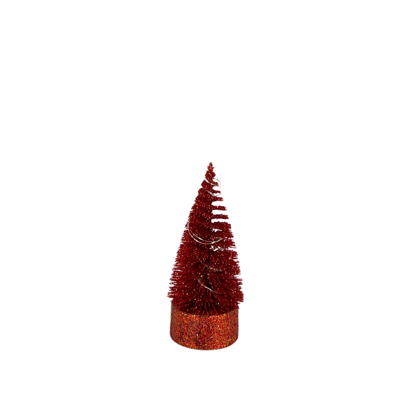 Lighted Glittered Bottlebrush Tree