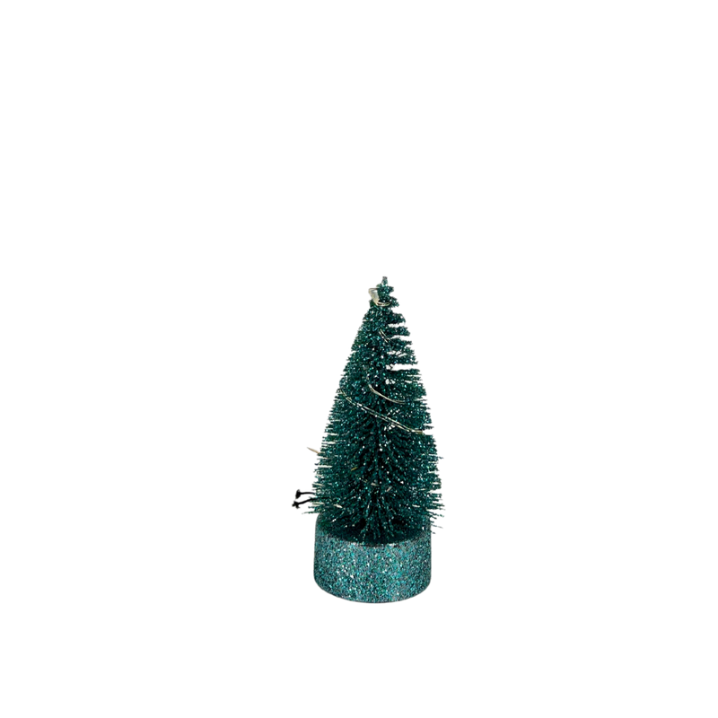 Lighted Glittered Bottlebrush Tree