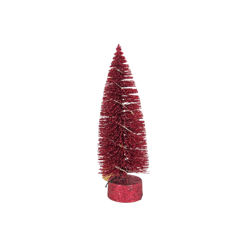Lighted Glittered Bottlebrush Tree