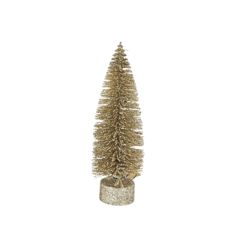 Lighted Glittered Bottlebrush Tree