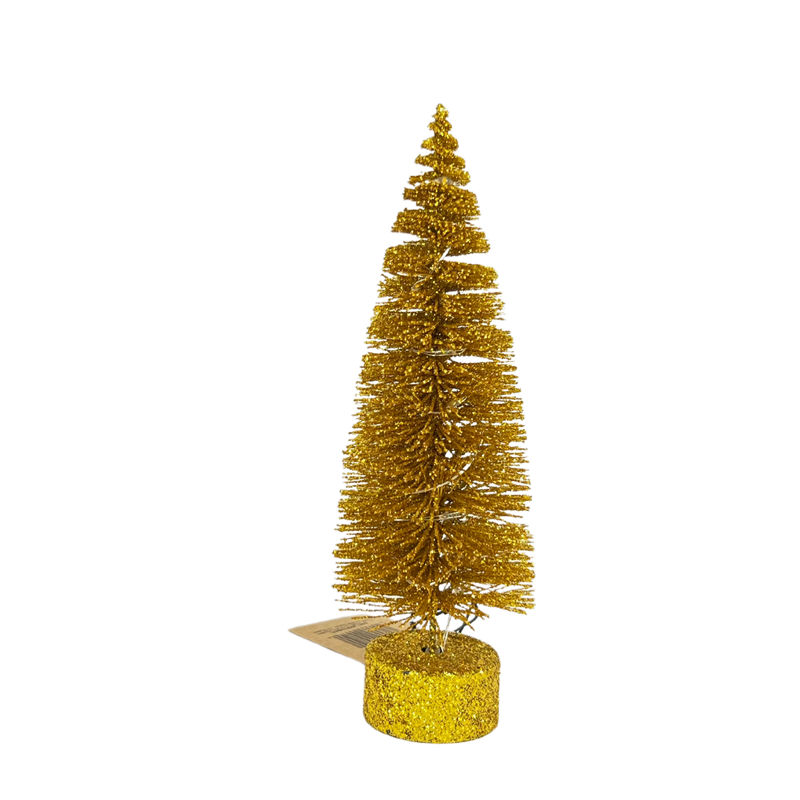 Lighted Glittered Bottlebrush Tree