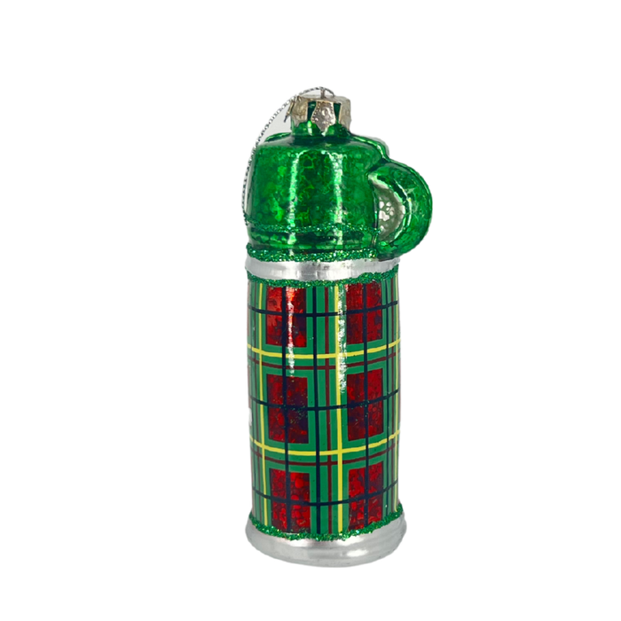 Hand-Painted Glass Thermos Ornament