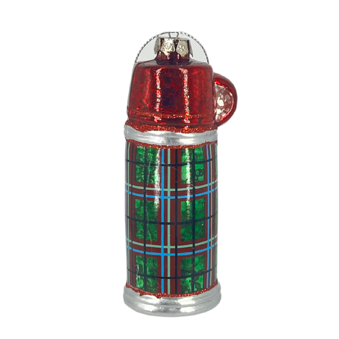 Hand-Painted Glass Thermos Ornament