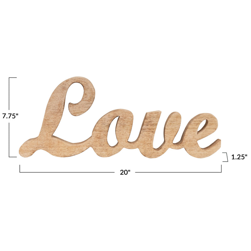 Love Mango Wood Word Cutout