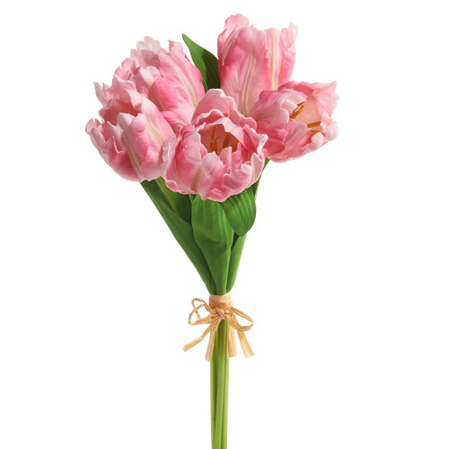 Real Touch Light Pink Parrot Tulip Bundle