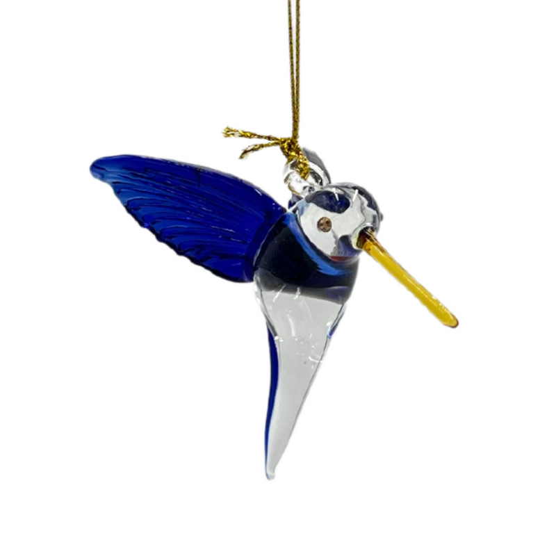 Glass Flitting Hummingbird Ornament