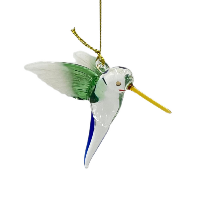 Glass Flitting Hummingbird Ornament