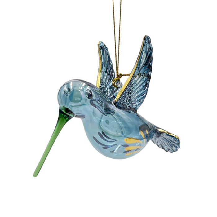 Glass Flying Hummingbird Ornament