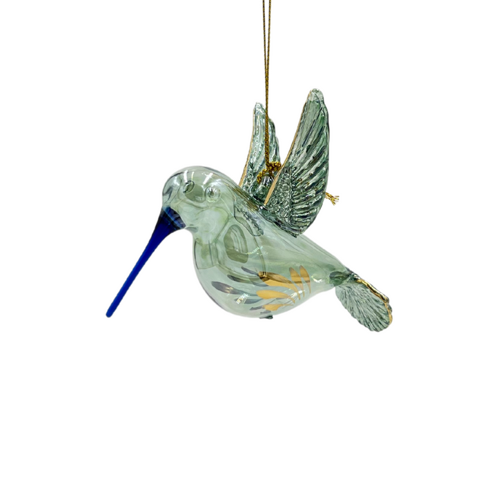 Glass Flying Hummingbird Ornament