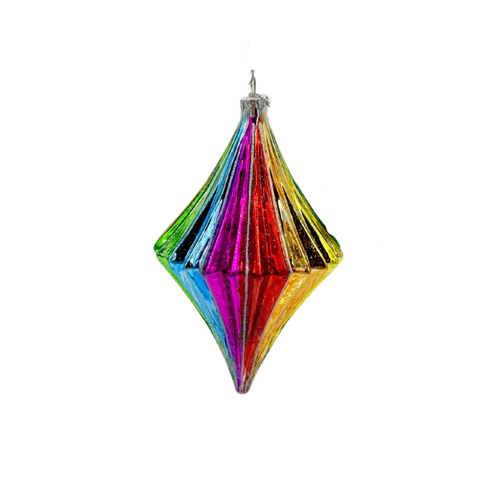 Glass Rainbow Finial Ornament