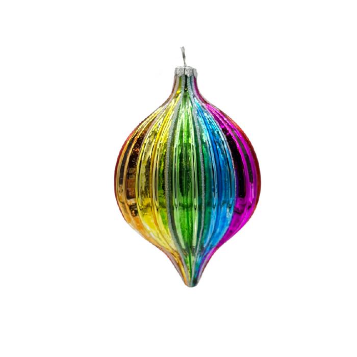 Glass Rainbow Finial Ornament
