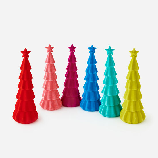 Flocked Christmas Trees