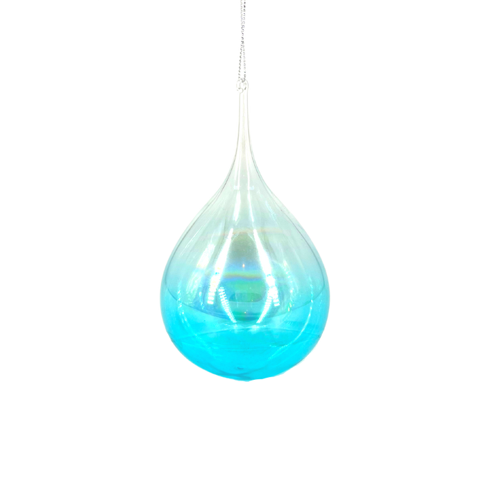 Blue Glass Drop Ornament